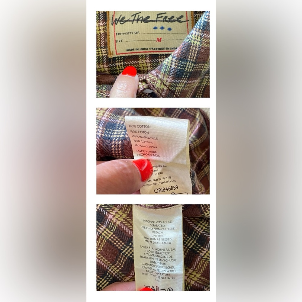 We the Free Plaid Two Tone Layered Flannel size Medium - Picture 14 of 14